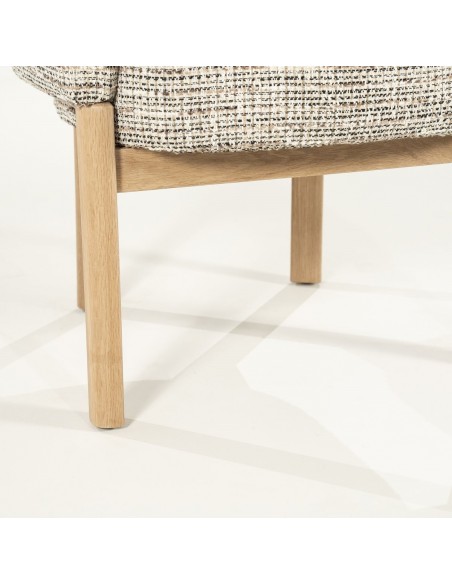 spisebordsstol med armlæn eg egetræ træ moderne design stof boucle