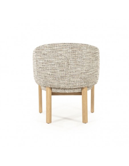 spisebordsstol med armlæn eg egetræ træ moderne design stof boucle