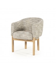 spisebordsstol med armlæn eg egetræ træ moderne design stof boucle