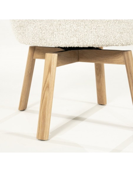 spisebordsstol med armlæn eg egetræ træ moderne design stof boucle drejefod drej