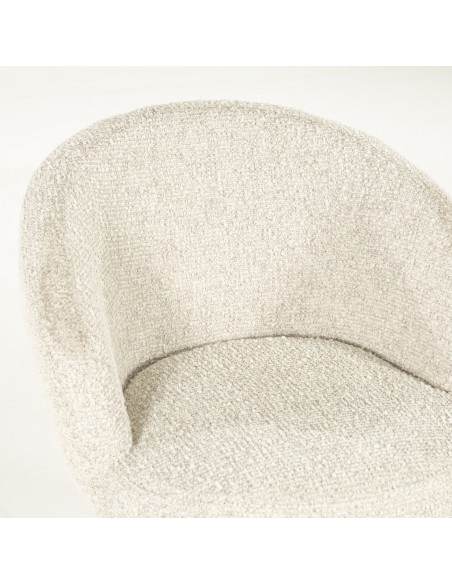 spisebordsstol med armlæn eg egetræ træ moderne design stof boucle drejefod drej