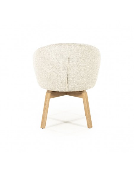 spisebordsstol med armlæn eg egetræ træ moderne design stof boucle drejefod drej