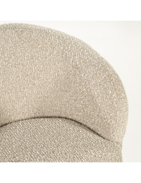 spisebordsstol med armlæn eg egetræ træ moderne design stof boucle drejefod drej