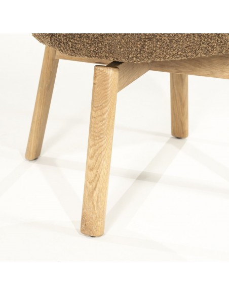 spisebordsstol med armlæn eg egetræ træ moderne design stof boucle drejefod drej