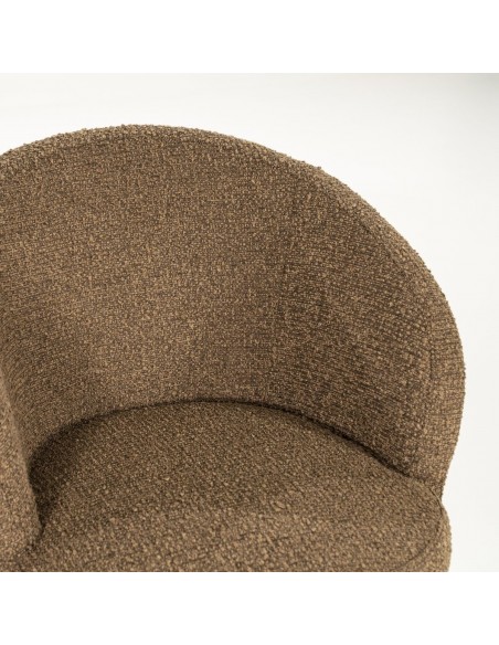 spisebordsstol med armlæn eg egetræ træ moderne design stof boucle drejefod drej