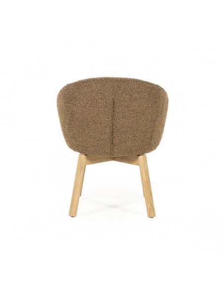 spisebordsstol med armlæn eg egetræ træ moderne design stof boucle drejefod drej