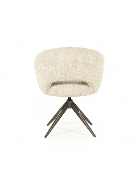 spisebordsstol med armlæn og drejefod drej drejefunktion moderne design stof boucle