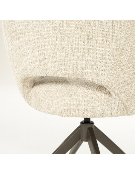 spisebordsstol med armlæn og drejefod drej drejefunktion moderne design stof boucle