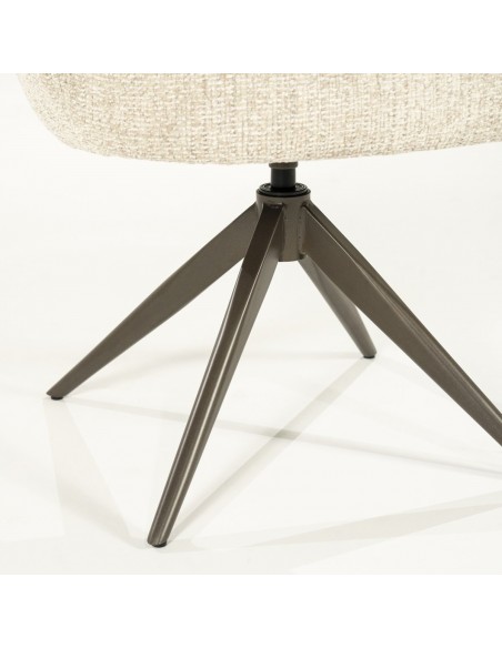 spisebordsstol med armlæn og drejefod drej drejefunktion moderne design stof boucle