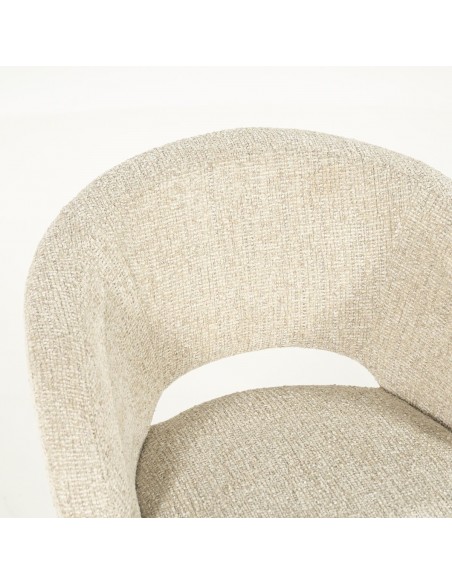 spisebordsstol med armlæn og drejefod drej drejefunktion moderne design stof boucle