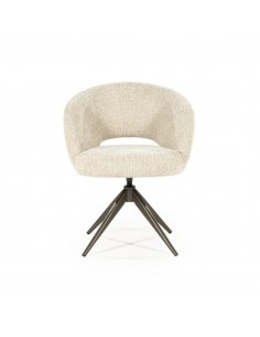 spisebordsstol med armlæn og drejefod drej drejefunktion moderne design stof boucle 2