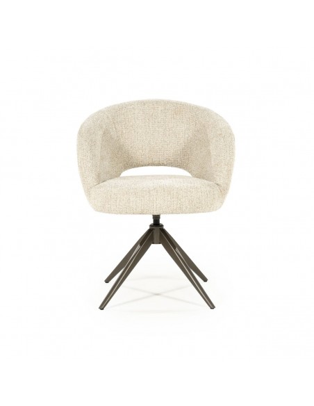 spisebordsstol med armlæn og drejefod drej drejefunktion moderne design stof boucle
