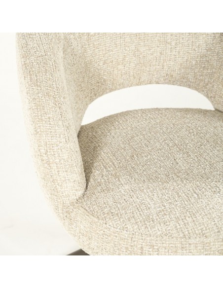spisebordsstol med armlæn og drejefod drej drejefunktion moderne design stof boucle