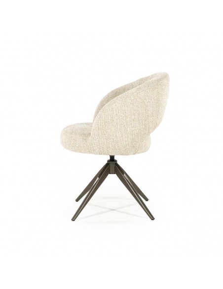 spisebordsstol med armlæn og drejefod drej drejefunktion moderne design stof boucle