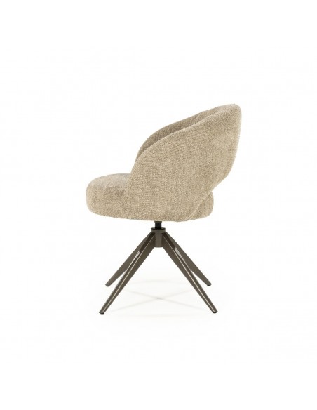 spisebordsstol med armlæn og drejefod drej drejefunktion moderne design stof boucle