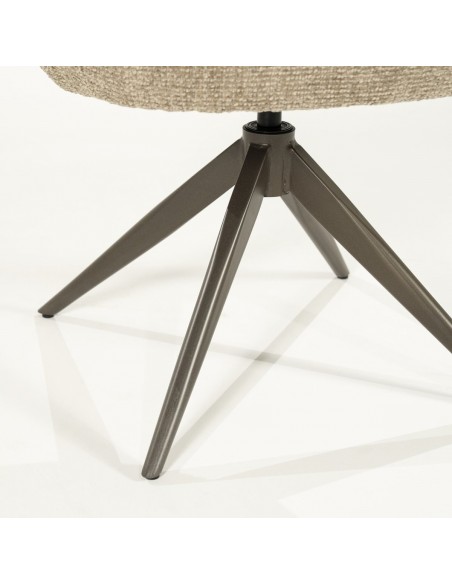 spisebordsstol med armlæn og drejefod drej drejefunktion moderne design stof boucle