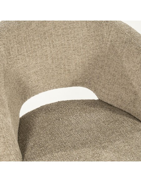 spisebordsstol med armlæn og drejefod drej drejefunktion moderne design stof boucle