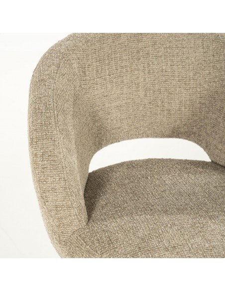 spisebordsstol med armlæn og drejefod drej drejefunktion moderne design stof boucle