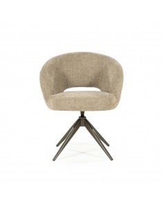 spisebordsstol med armlæn og drejefod drej drejefunktion moderne design stof boucle 2