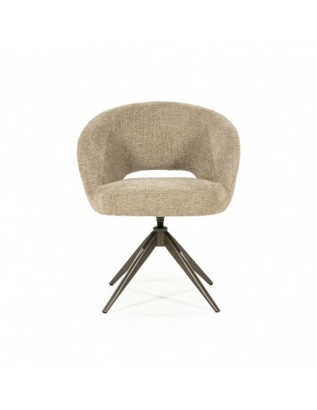 spisebordsstol med armlæn og drejefod drej drejefunktion moderne design stof boucle