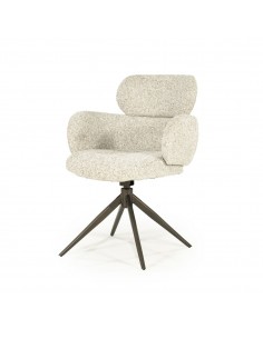 spisebordsstol med armlæn og drejefod drej drejefunktion moderne design stof boucle