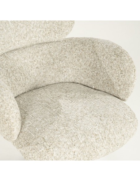 spisebordsstol med armlæn og drejefod drej drejefunktion moderne design stof boucle