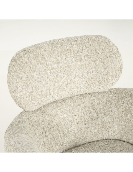 spisebordsstol med armlæn og drejefod drej drejefunktion moderne design stof boucle