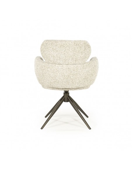spisebordsstol med armlæn og drejefod drej drejefunktion moderne design stof boucle