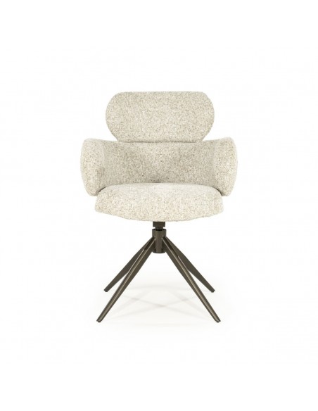 spisebordsstol med armlæn og drejefod drej drejefunktion moderne design stof boucle