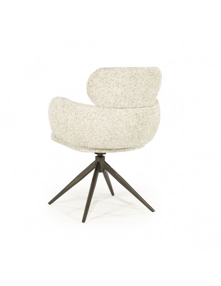 spisebordsstol med armlæn og drejefod drej drejefunktion moderne design stof boucle