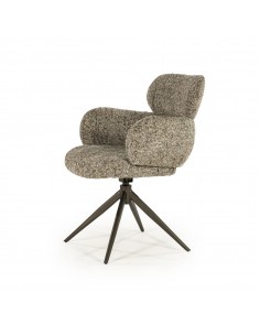 spisebordsstol med armlæn og drejefod drej drejefunktion moderne design stof boucle 2