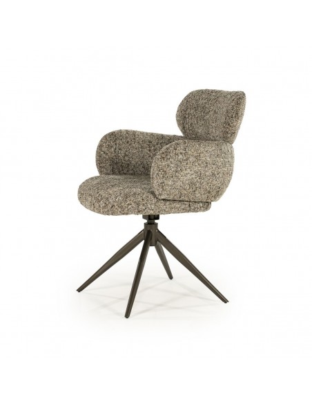 spisebordsstol med armlæn og drejefod drej drejefunktion moderne design stof boucle