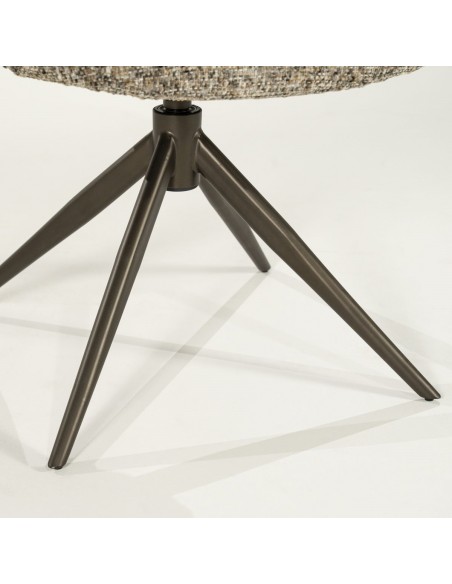 spisebordsstol med armlæn og drejefod drej drejefunktion moderne design stof boucle