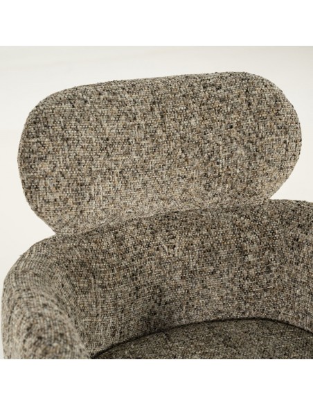 spisebordsstol med armlæn og drejefod drej drejefunktion moderne design stof boucle