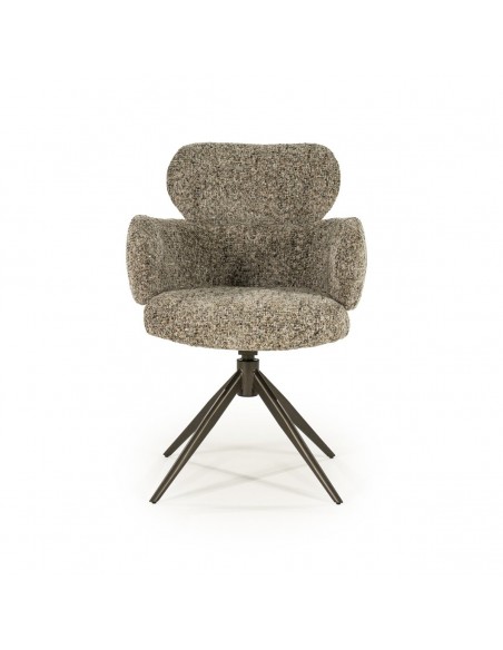 spisebordsstol med armlæn og drejefod drej drejefunktion moderne design stof boucle