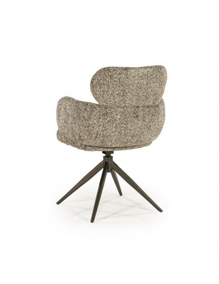 spisebordsstol med armlæn og drejefod drej drejefunktion moderne design stof boucle