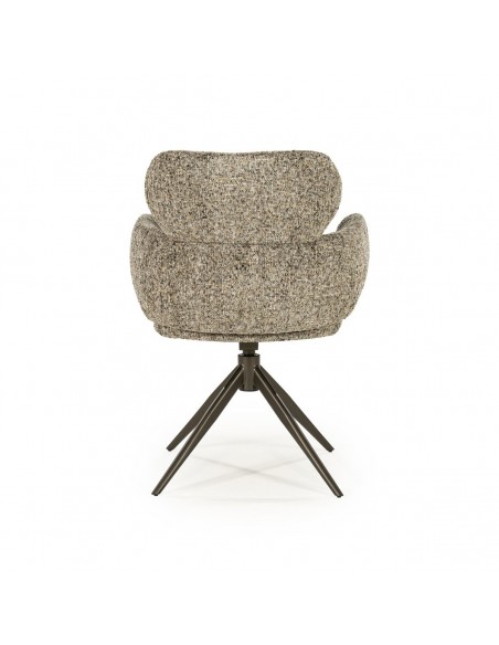 spisebordsstol med armlæn og drejefod drej drejefunktion moderne design stof boucle