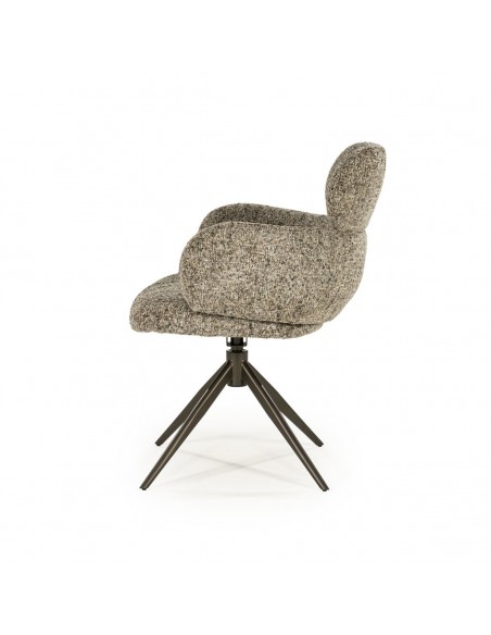 spisebordsstol med armlæn og drejefod drej drejefunktion moderne design stof boucle