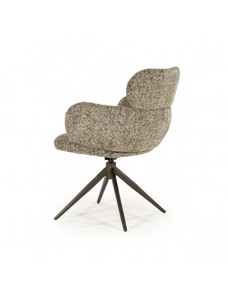 spisebordsstol med armlæn og drejefod drej drejefunktion moderne design stof boucle