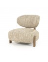 REZA Lænestol i egetræ og bouclé polyester H77 cm - Brun/Beige