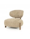 REZA Lænestol i egetræ og bouclé polyester H77 cm - Brun/Taupe