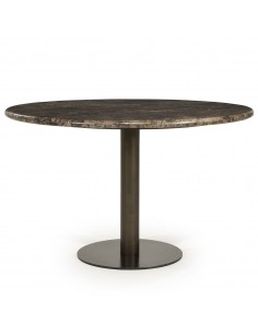 rundt spisebord marmor sort brun runde moderne design
