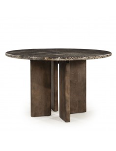 rundt spisebord marmor brun runde moderne design 2