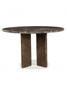 rundt spisebord marmor brun runde moderne design