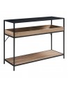 Konsolbord i metal og møbelplade 110 x 40 cm - Sort/Eg