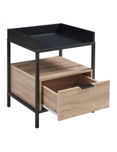 sengebord natbord skuffe hylde sort eg opbevaring moderne 2