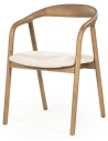 Rayven spisebordsstol i asktræ og polyester H76 cm - Lysebrun/Beige