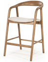 Rayven lav barstol i asktræ og polyester H94 cm - Lysebrun/Beige
