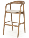 Rayven høj barstol i asktræ og polyester H104 cm - Lysebrun/Beige
