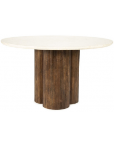 rundt spisebord træ runde 130 moderne design marmor sten